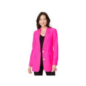 Vince Camuto Notch Collar Poly Base Blazer Hot Pink Sz 0